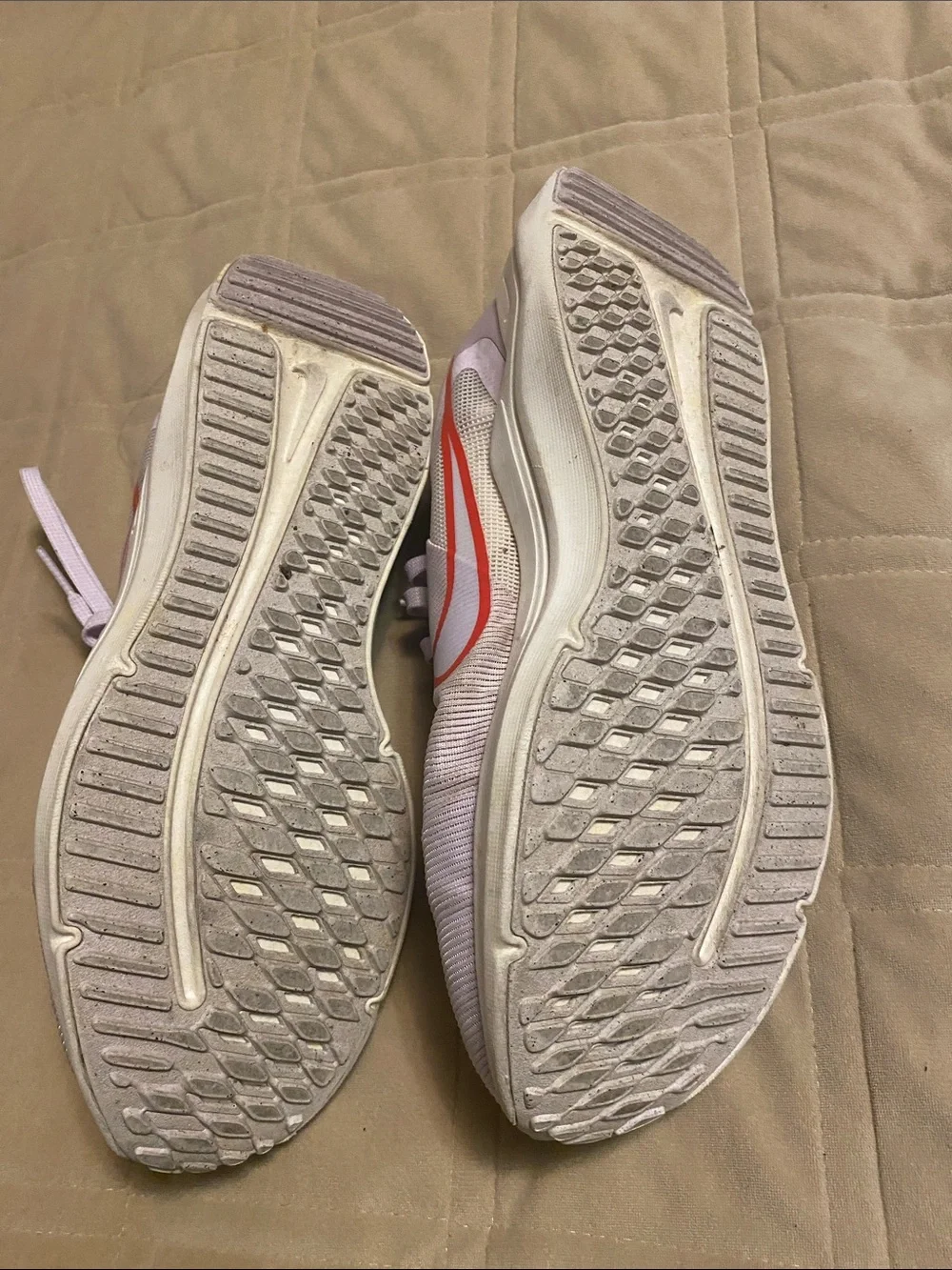 Nike Women’s Lavender Athletic Sneakers with Orange Swoosh